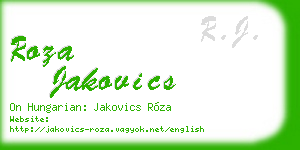 roza jakovics business card